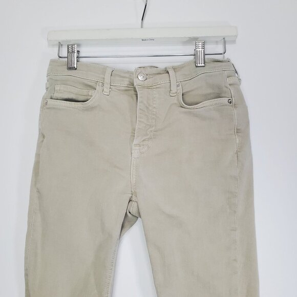 FREE PEOPLE‎ Womens Jeans SZ 27R Midrise Khaki Busted Knee Skinny Stretchy Boho - Picture 7 of 13